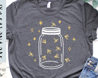 Mason Jar Fireflies SVG: Summer Nights Design (Digital Download)