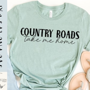 Estradas rurais me levam para casa Design SVG - Arquivo SVG de garota country para Cricut - Rodeo SVG - Download digital de garota de fazenda