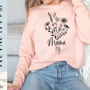 Mama svg, Mama wildflower svg, Moederschap svg, Floral svg, SVG, PNG, EPS, Bouquet design svg - Instant Download, Cricut