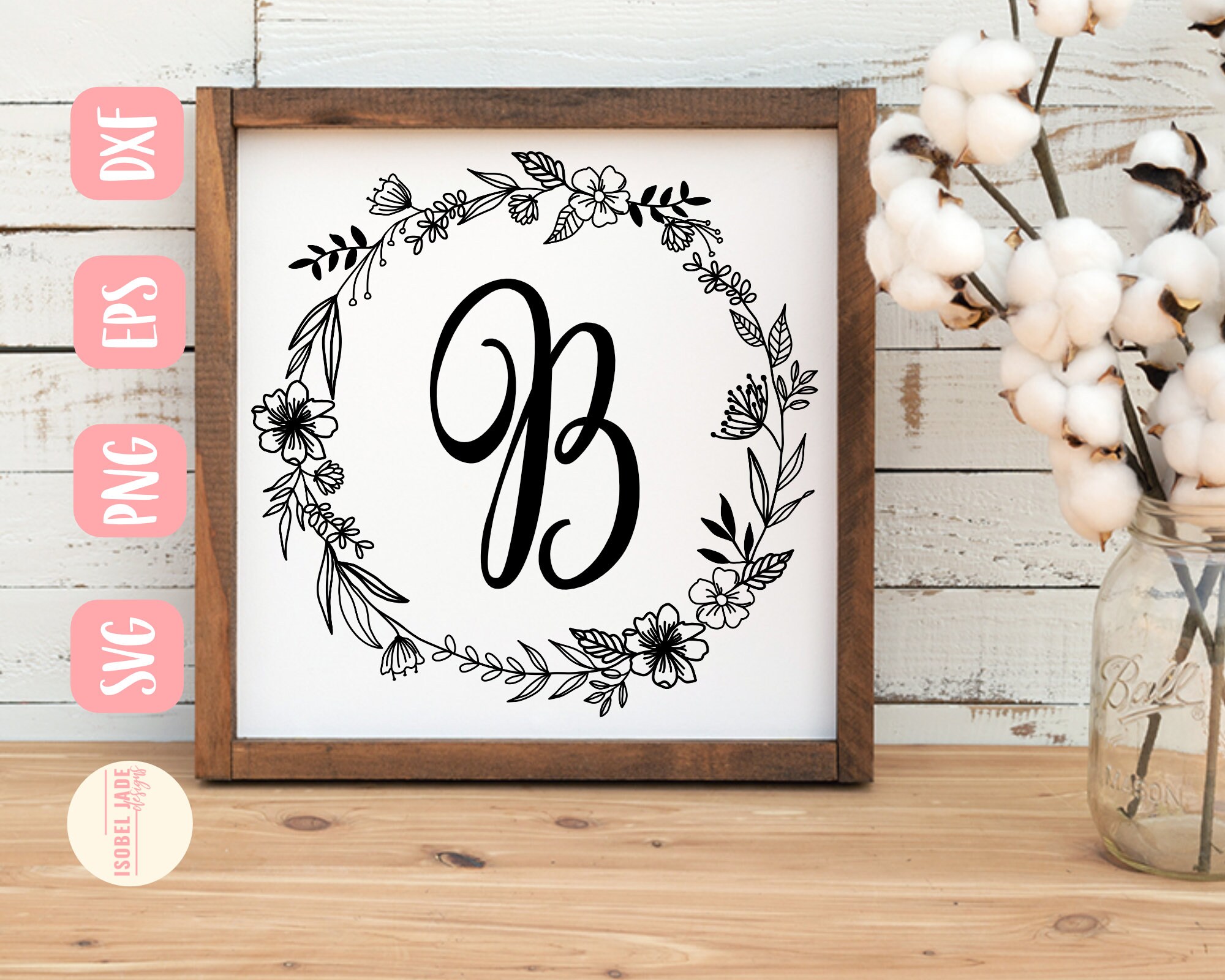 Download Floral Wreath Svg Flower Wreath Svg Family Name Sign Svg Sign Svg Monogram Svg Wreath Svg Svg Png Eps Dxf Instant Download Cricut