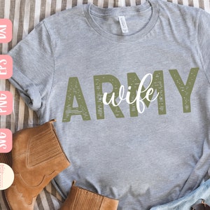 Legervrouw SVG ontwerp - Militaire vrouw SVG bestand voor Cricut - Ik hou van mijn held SVG - Digital Download