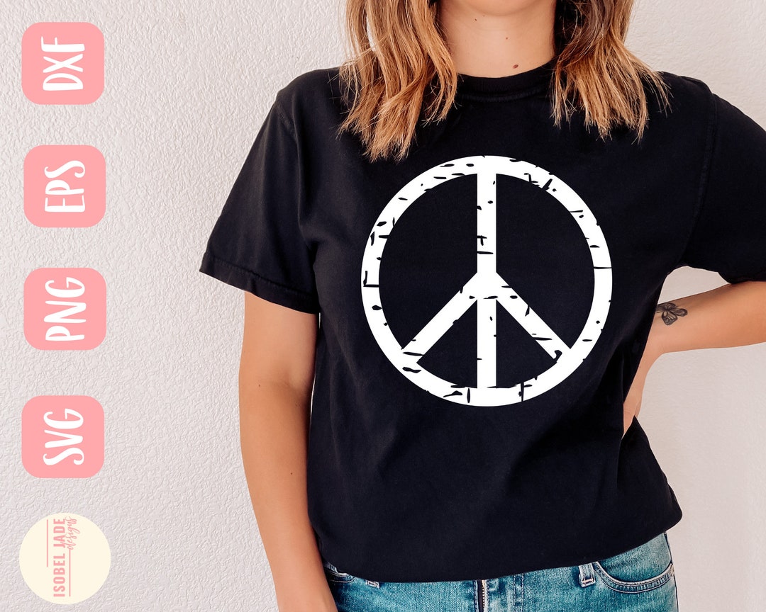 Distressed SVG Design Peace Sign SVG for Cricut Hippie SVG Cut File - Etsy