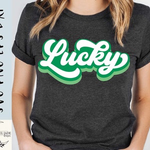 Lucky SVG design - Lucky cursive SVG file for Cricut - St Patrick's Day shirt SVG - Leopard print letters Digital Download