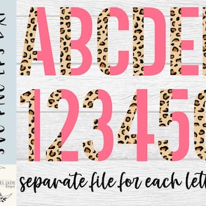 Leopard Alphabet SVG design -  Leopard letter SVG file for Cricut - Leopard layered alphabet SVG bundle - Digital Download