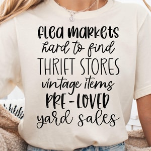 Thrifting Word Collage SVG: Flea Market Cut File, Funny thrift shirt, DXF PNG Digital Download