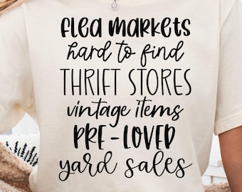 Thrifting Word Collage SVG: Flea Market Cut File, Funny thrift shirt, DXF PNG Digital Download