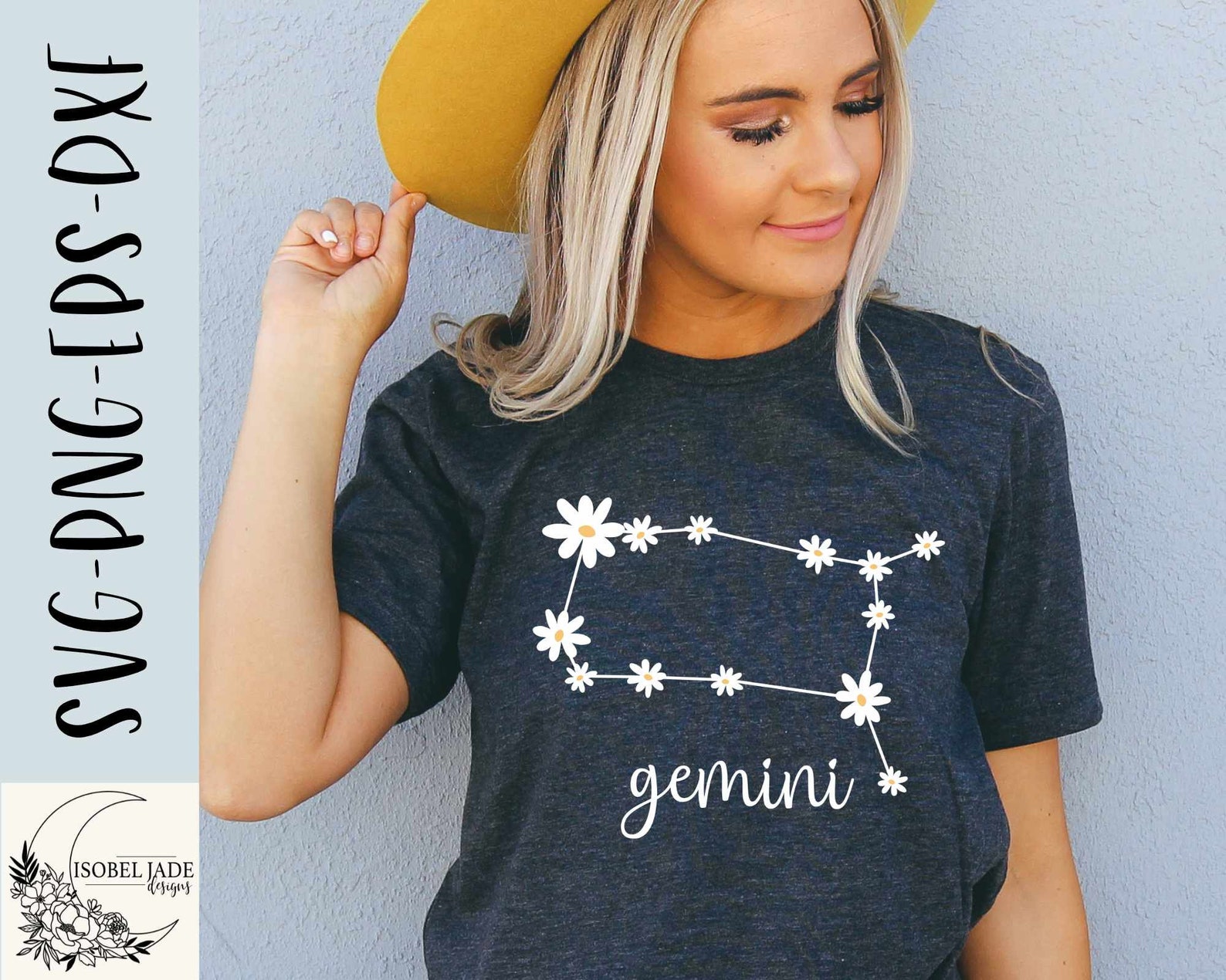 Gemini Constellation Svg Daisy Svg Gemini Svg Horoscope Etsy