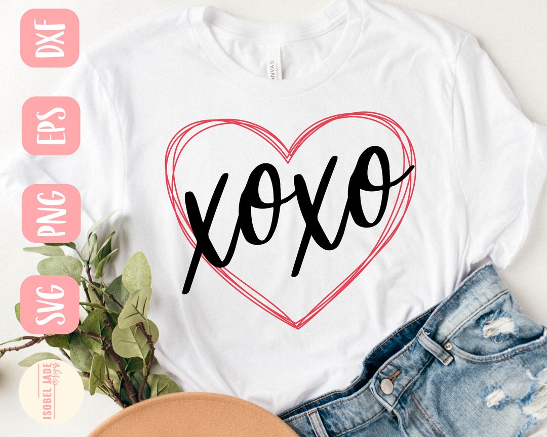 Heart Xoxo SVG Design - Heart Shirt SVG File for Cricut - Valentines ...