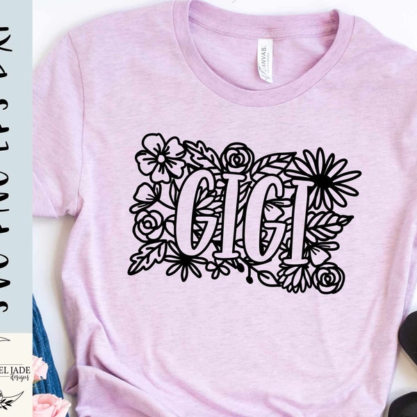 Floral Gigi SVG Design: Cricut & Silhouette Cut File (Digital Download)