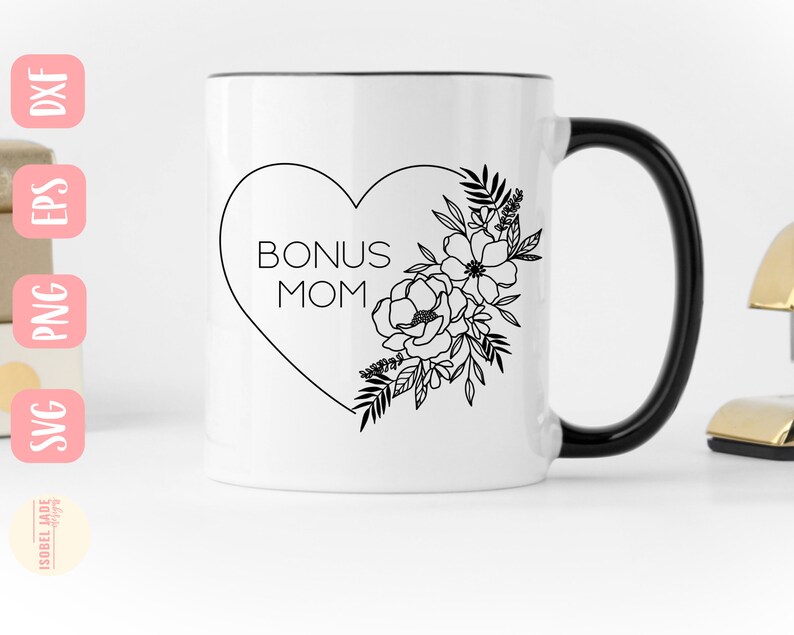 Download Bonus Mom svg Bonus Mom heart svg Flowers svg Motherhood | Etsy