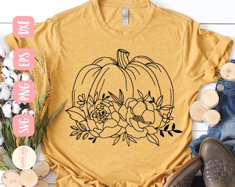 Floral Pumpkin SVG: Fall Cricut Cut File (Digital Download)