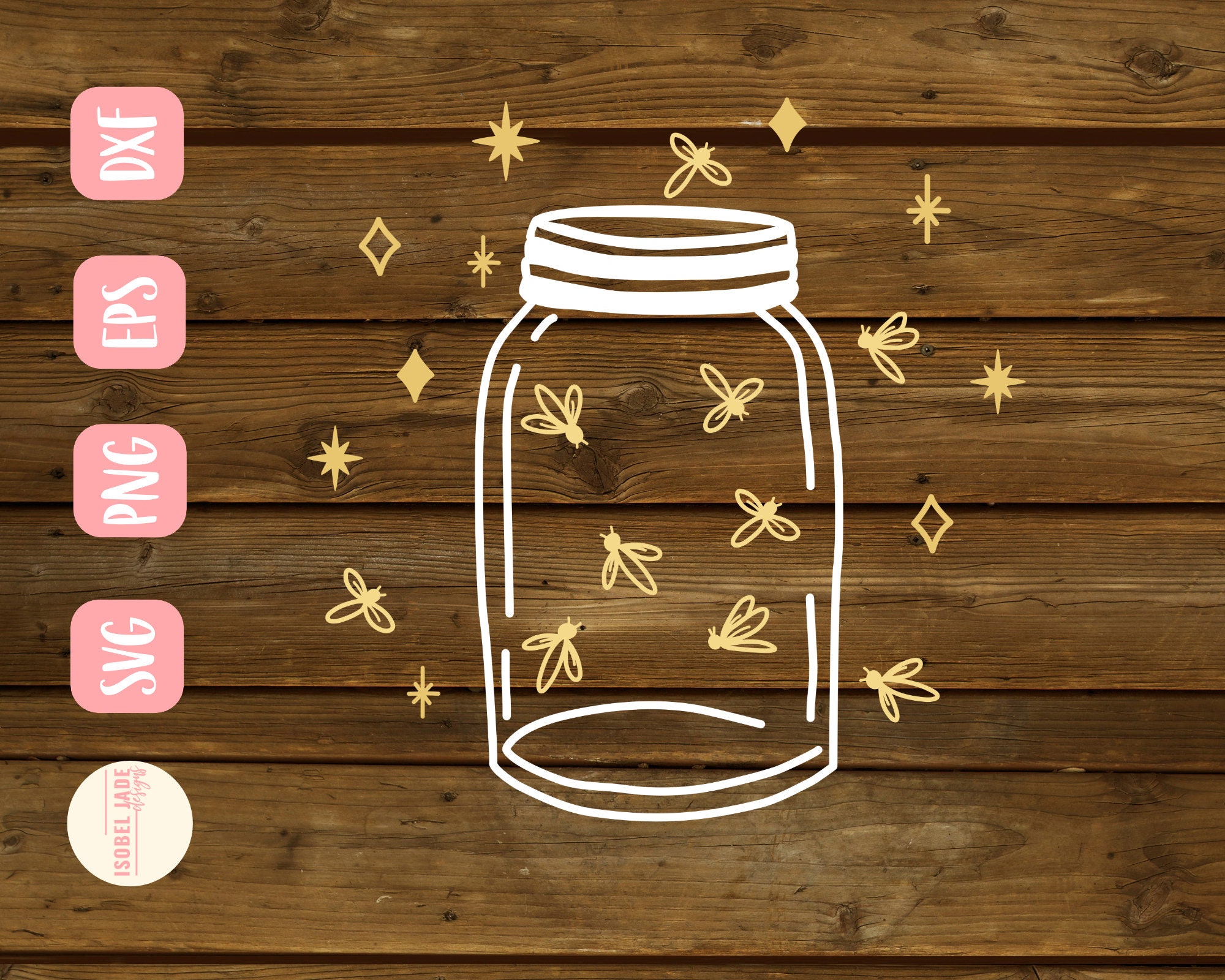 Mason Jar Svg Fireflies Svg Mason Jar Fireflies Svg Summer Etsy Canada