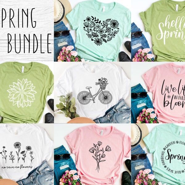 Spring bundle SVG Bundle - Spring shirt SVG for Cricut - Flower bundle SVG bundle - Digital Download