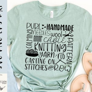 Knitting SVG design - Funny knitting craft SVG file for Cricut - Knitter shirt SVG - Word collage Digital Download