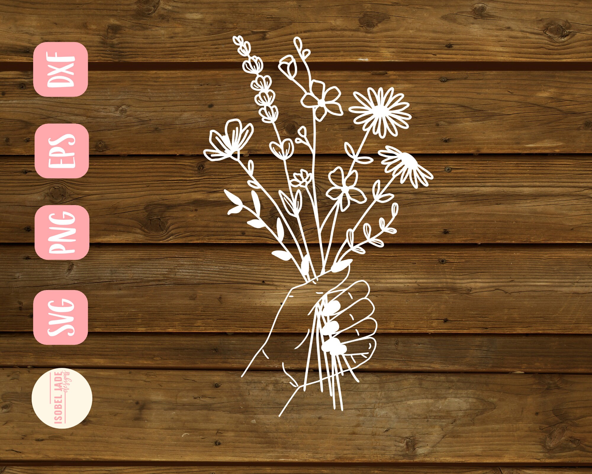 Download Wildflower bouquet SVG design Hand holding wildflower SVG ...
