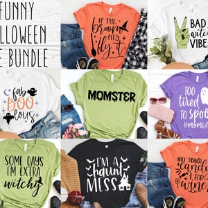 Funny Halloween SVG Bundle - Halloween shirt bundle SVG for Cricut - Funny SVG bundle - Halloween bundle - dxf, eps, png, Digital Download