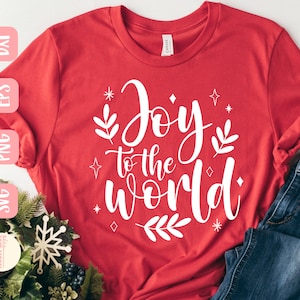 Diseño SVG de Navidad - Alegría al mundo archivo SVG para Cricut - signo de Navidad SVG - Cortar archivo
