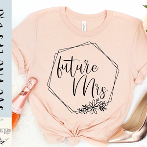 Future Mrs SVG Design - Braut SVG Datei für Cricut - Blumenrahmen SVG - Brautshirt SVG - Digitaler Download