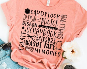 Scrapbook Subway Word Collage SVG File, Funny Paper Crafts Cricut & Silhouette Cut File, Shirt Digital Download