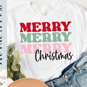 Merry Christmas SVG: Modern Holiday Shirt Design (Digital Download)