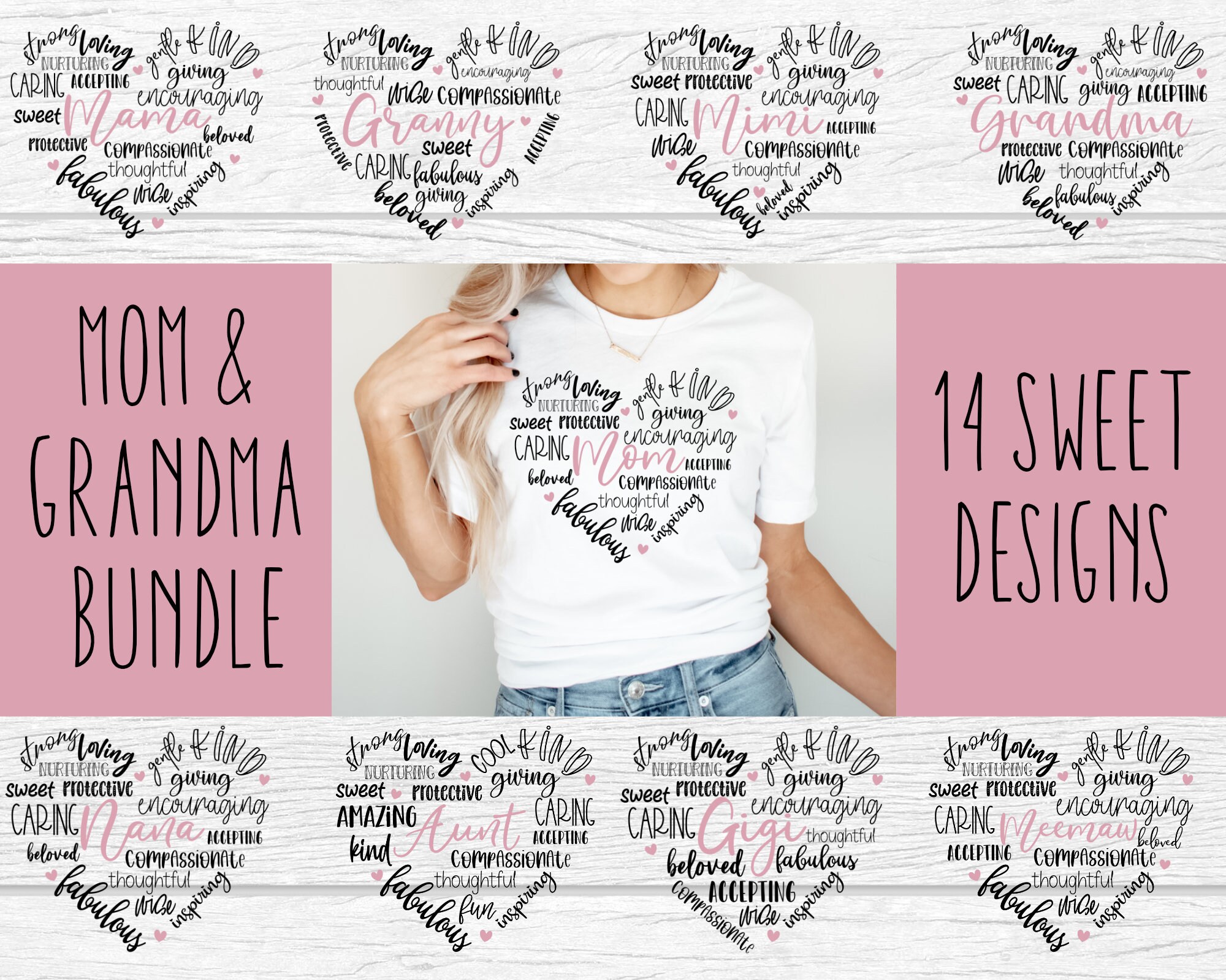 Download Mom And Grandma Heart Svg Bundle Design Mama Heart Bundle Svg File For Cricut Mother S Day Svg Bundle Mothers Day Digital Download