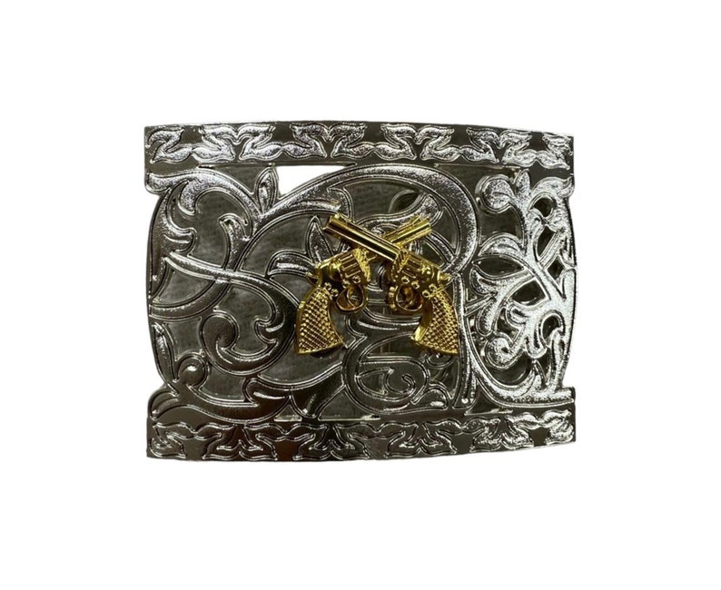Vintage Cowboy Revolver Pistol Western Belt Buckle Cap Gun Etsy