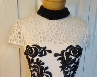 Cut-out and beaded neck fitted - Wedding guest, MOB, Engagement, Pageant interview, HOCO, Special occasion, Graduation dress