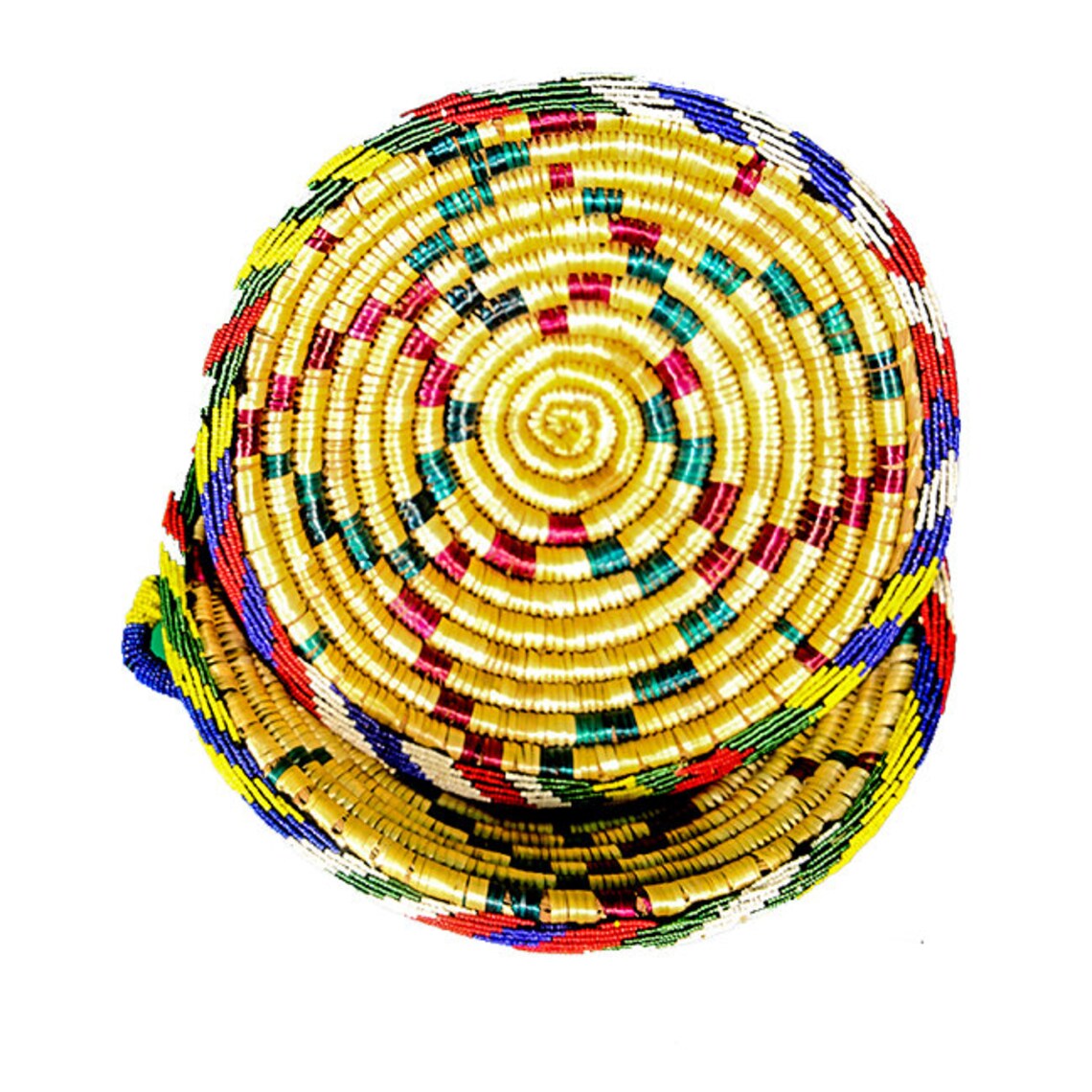 Multicolour Big Blue Handmade Basket Etsy