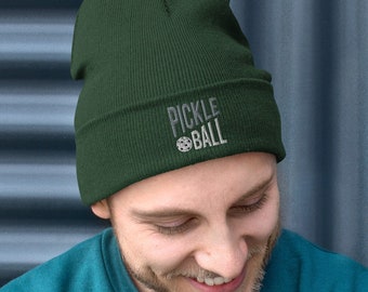 PIckleball Beanie - Pickleball Embroidered Beanie - Pickleball Knit Hat - Pickleball Hat - Pickleball Cap