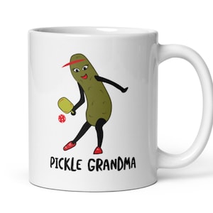Funny Womens Pickleball Pickle Grandma Coffee Mug - Pickleball Grandma Coffee Cup - Pickleball Mug