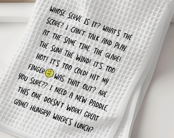 Pickleball Dish Towel - Pickleball Talk Waffle Weave Dish Towel -  Pickleball Gift -  Pickleball Kitchen Dish Towel