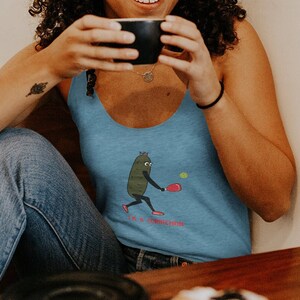 Women&#39;s Funny Pickleball Racerback Tank - Cornichon Pickle Tank - Pickleball Tank Top