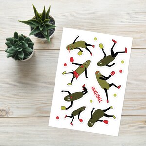 Funny Pickleball Pickle Sticker sheet - Pickleball Stickers - Pickle Stickers - Pickleball Gift - Funny Pickleball Sticker Sheet
