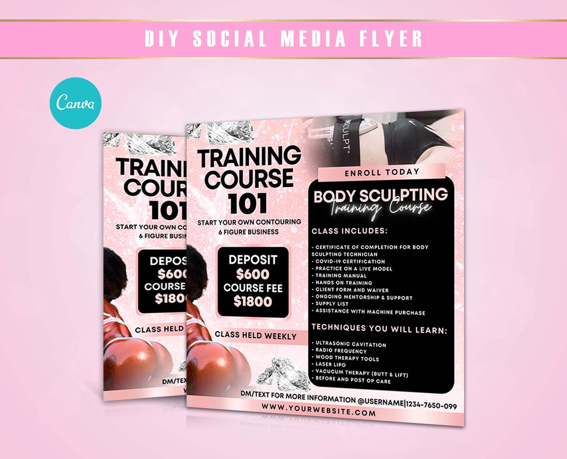 DIY Body Contouring Training Flyer Body Contouring Academy Etsy UK