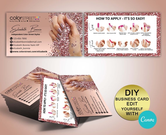 DIY Business Card Color Street Business Card Street | Etsy
