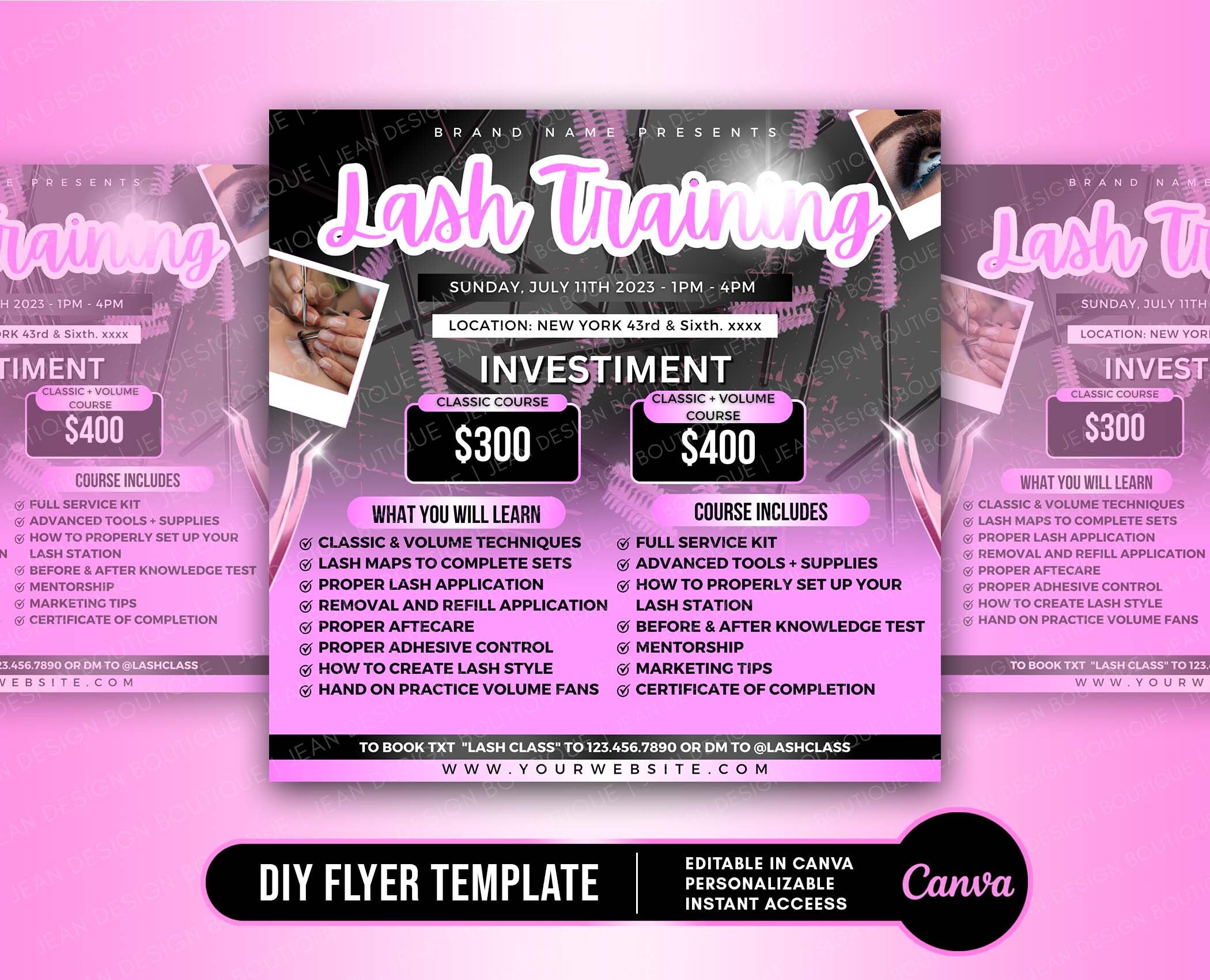 DIY Lash Training Flyer, Beginner Lash Training Flyer, Lash Class Flyer, Lash Tech Flyer, Hair Flyer, Nails Flyer, Social Media Post #532