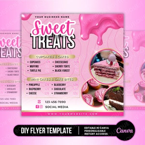 DIY Sweet and Treats Flyer, Backflyer, Sweet and Treats Sale, Kuchen Flyer, Social Media Post #540