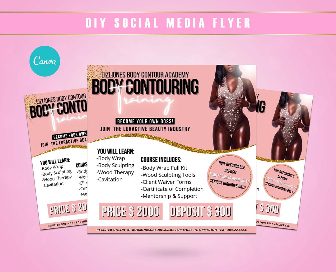 DIY Body Contouring Training Flyer Body Contouring Academy Etsy