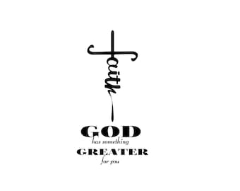 Dios tiene algo más grande para ti / Cita motivacional / Dios es grande SVG / Dios es gran PNG / Arte de pared digital / Arte digital / Descarga instantánea