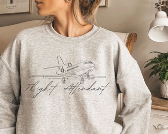 Sudadera de auxiliar de vuelo, Catch Flights Not Feelings Sudadera, Modo avión, Minimalista, Regalo para auxiliares de vuelo, Regalo para pilotos.