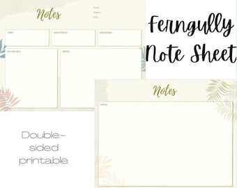 Ferngully Notizblatt Printable