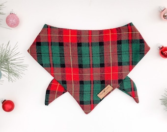 Christmas Plaid Flannel Dog Bandana