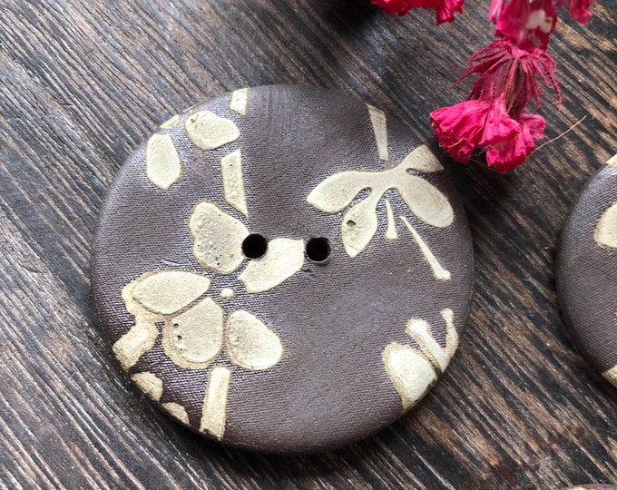 Lumina Statement Button-2 sizes-Artisan Button-iridescent button-pottery button-ceramic button-coat button-purse