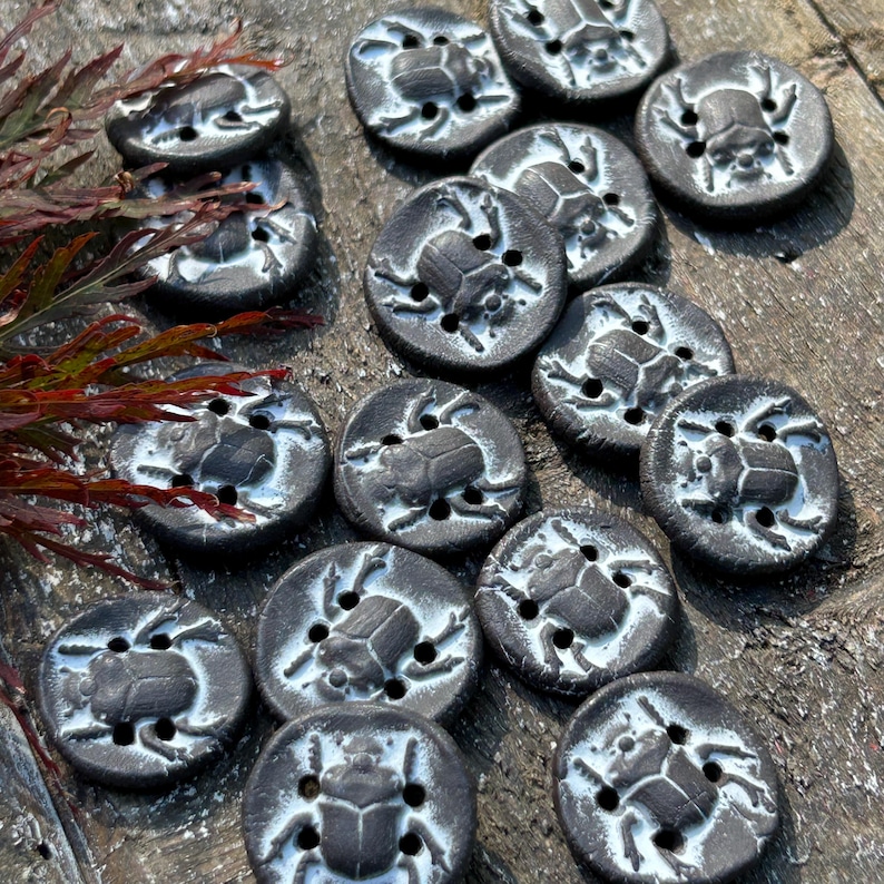 Scarab Beetle Artisan Button-beetle Button Insect Button Pottery Button ...