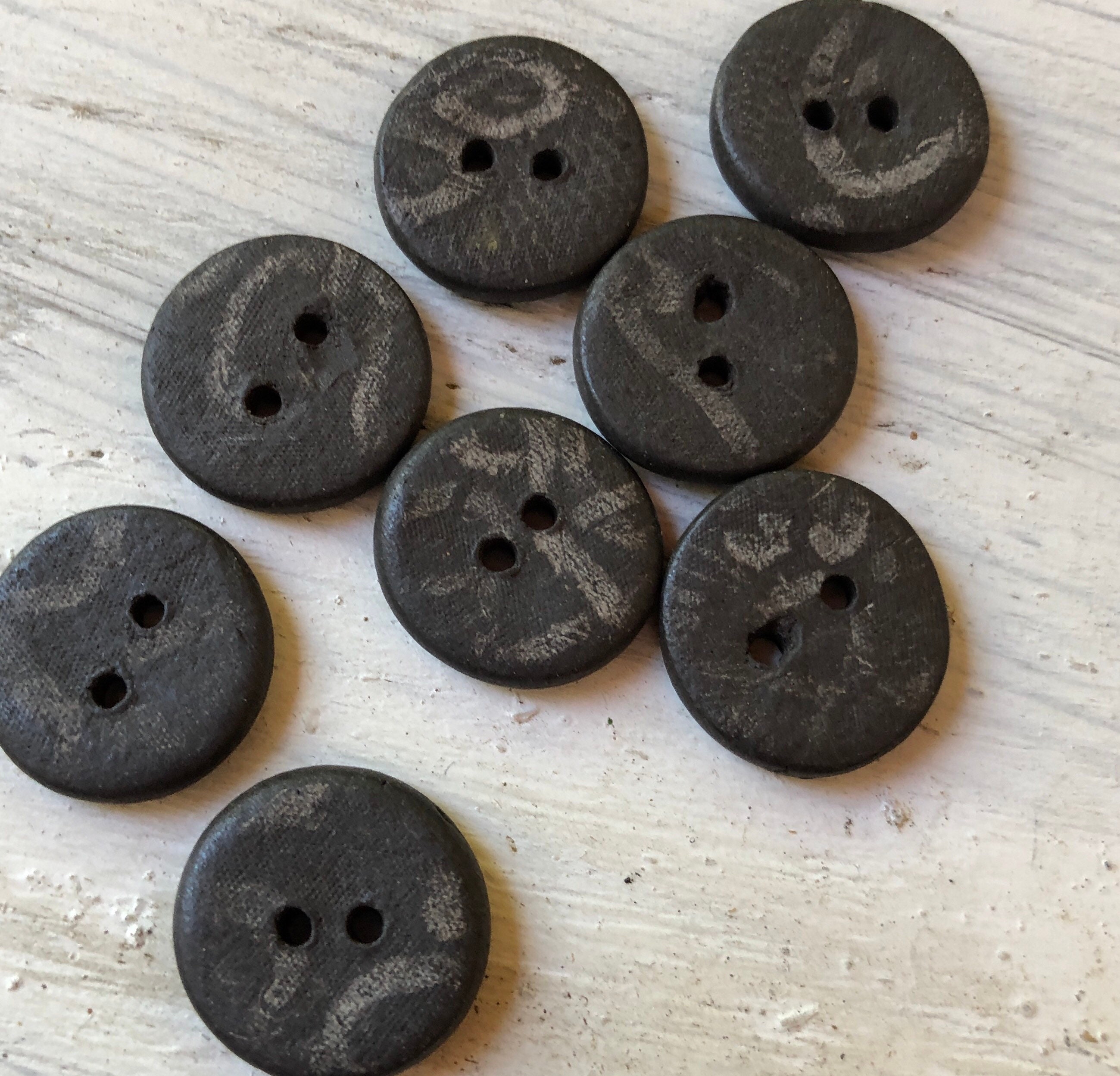 8 Raven Handmade Buttons-artisan buttons-hand painted buttons-Black ...