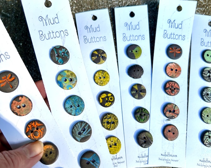 Serendipity Artisan Button sets-Handmade button-ceramic button-unique button-handpainted button-5/8" button  16 mm button--sewing button