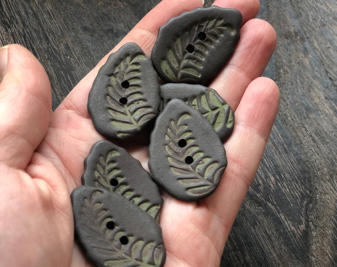 Evergreen Artisan Toggle Buttons-Ceramic Button-knitting notions-washable buttons-button jewelry-jewelry making parts-black buttons