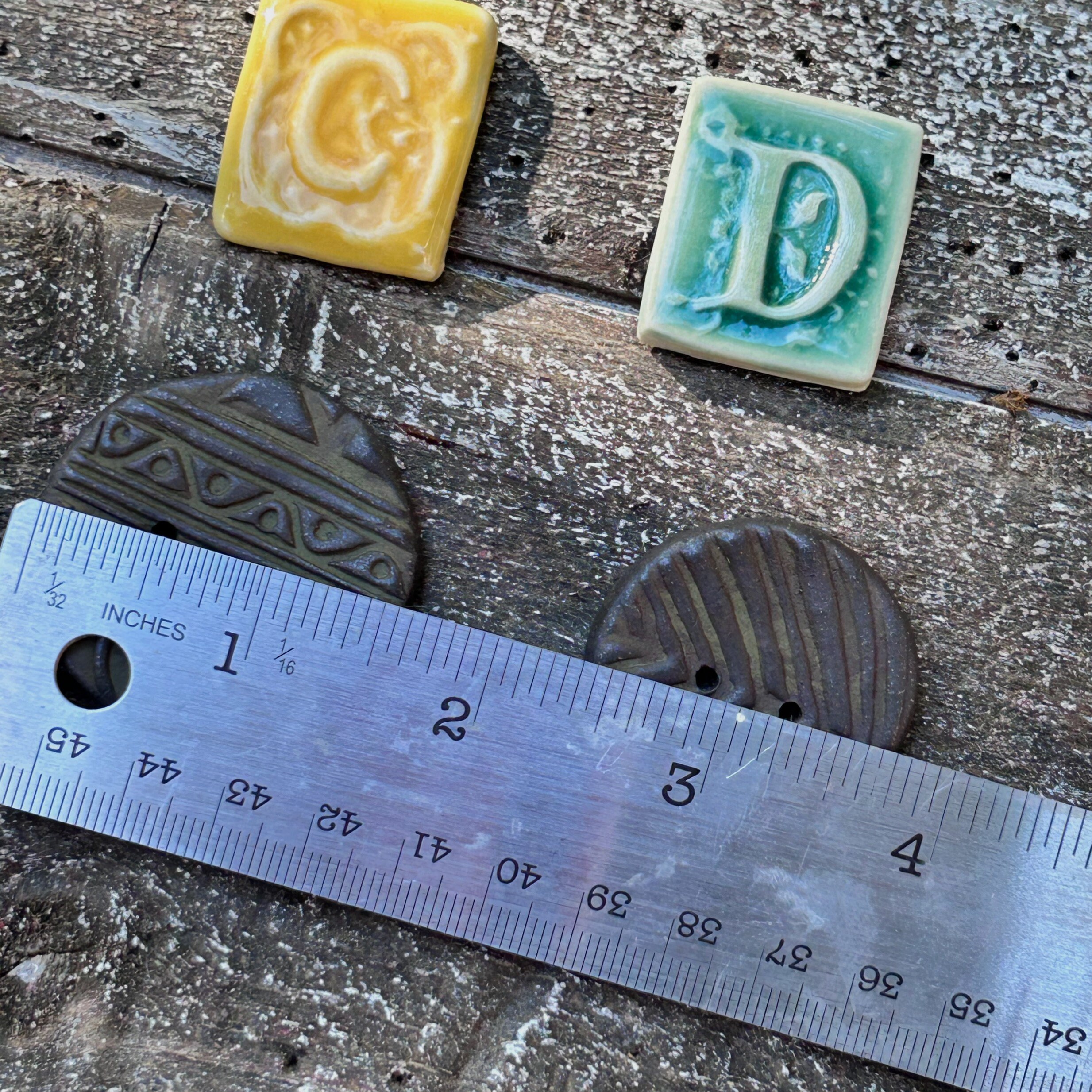 Stamps for Clay, stamps for ceramics, vintage buttons