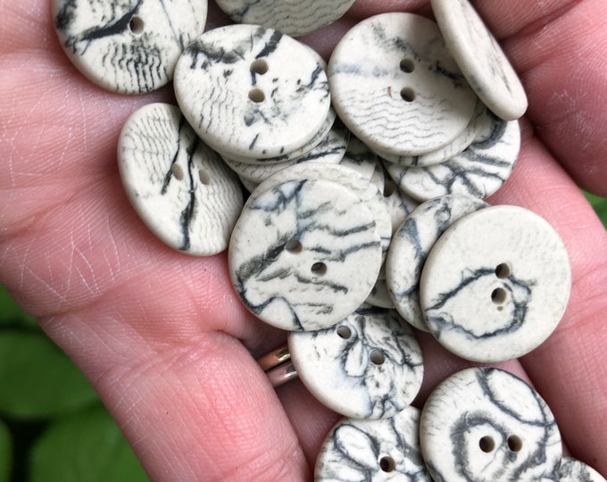 Little Dove Artisan Porcelain handpainted buttons-Handmade button-Pottery Button-Artisan Button-ceramic button black white button