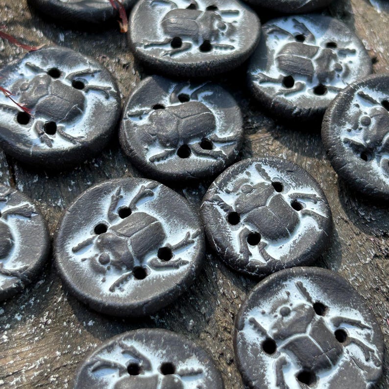 Sewing Button Insect Scarab Beetle Artisan Button-beetle Button Insect Button Pottery Button ...